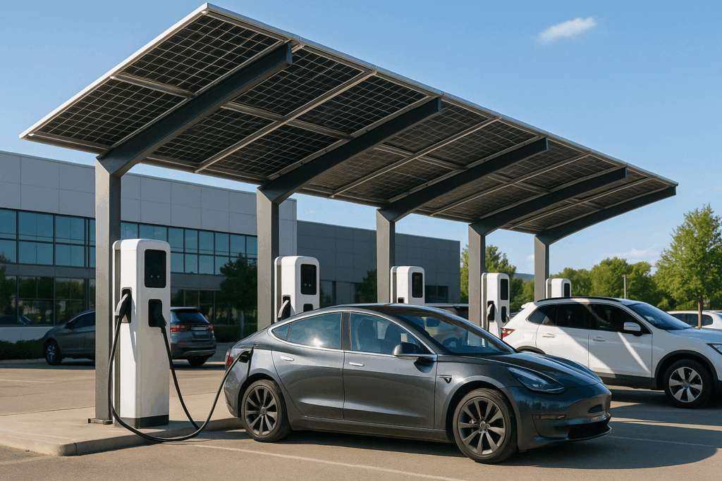 Elektrische auto opladen met zonnepanelen